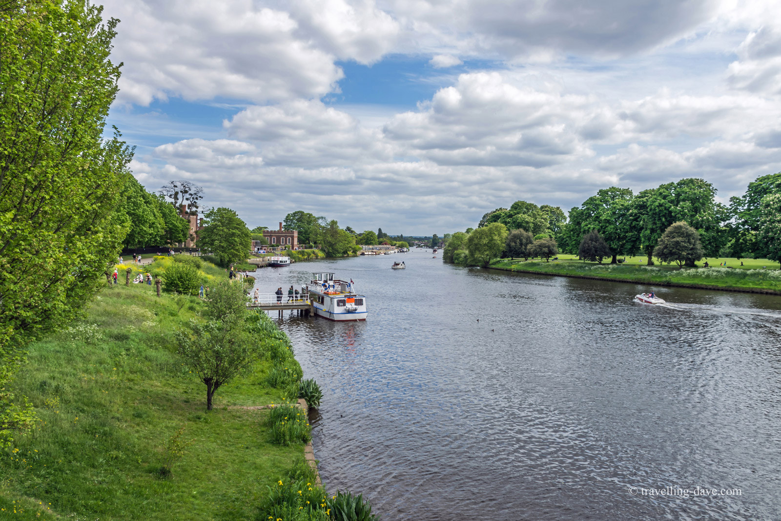 Boat on the river by Hampton Court Palace