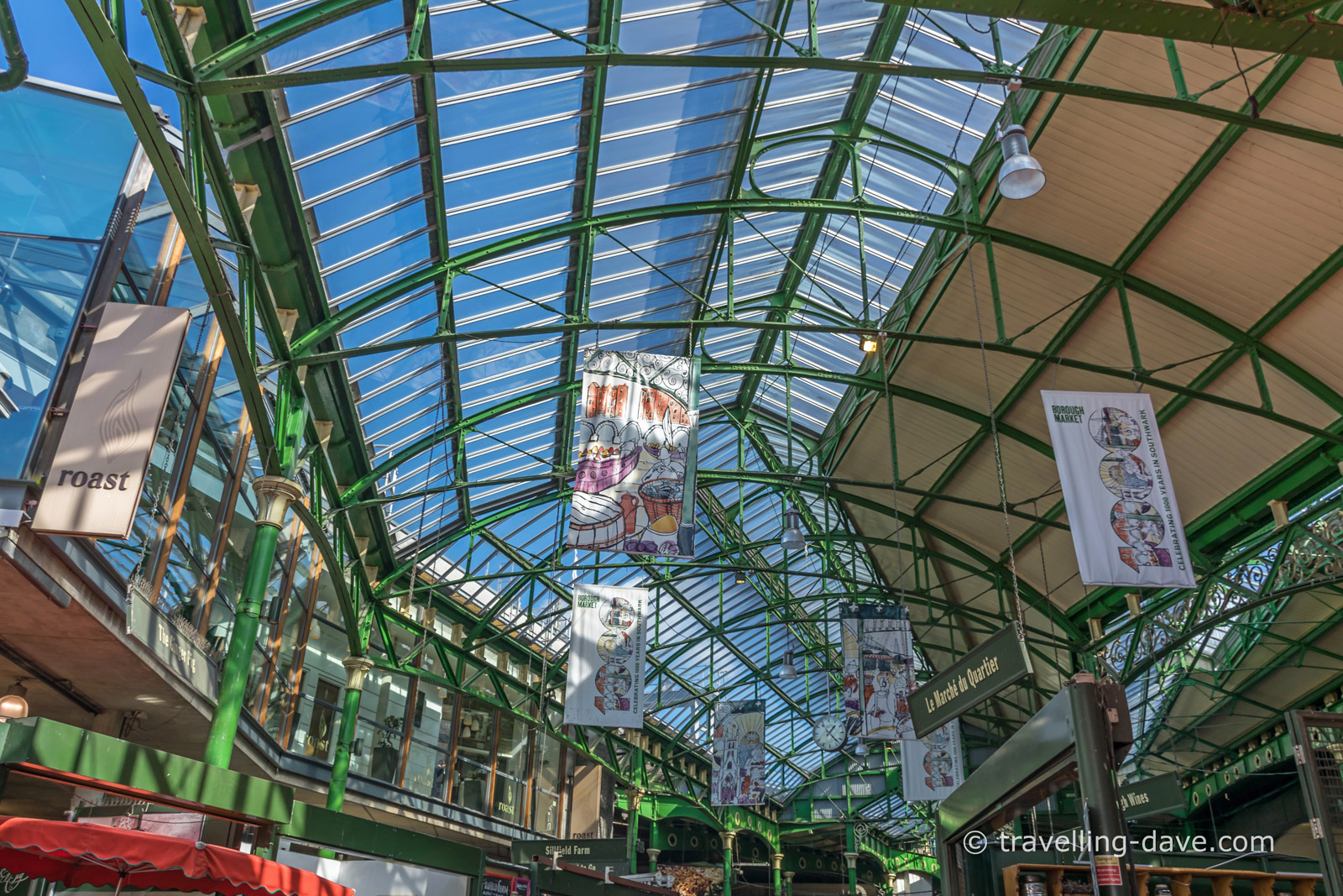 Looking up at Borough Market