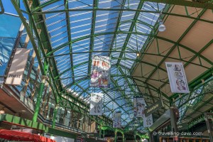 Looking up at Borough Market