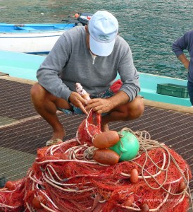 View of a fisherman in Italy