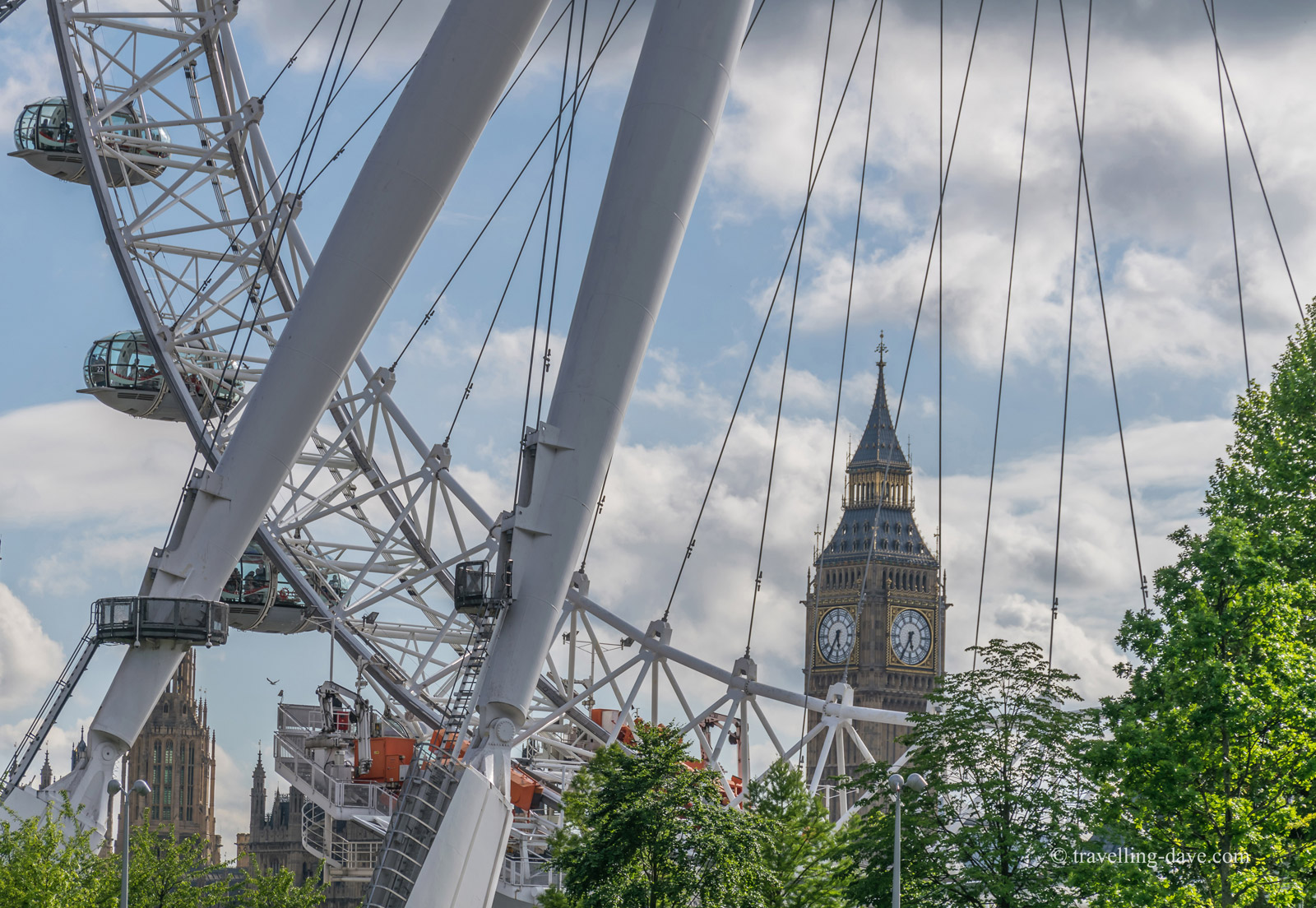 View of the Elizabeth Tower through the London Eye