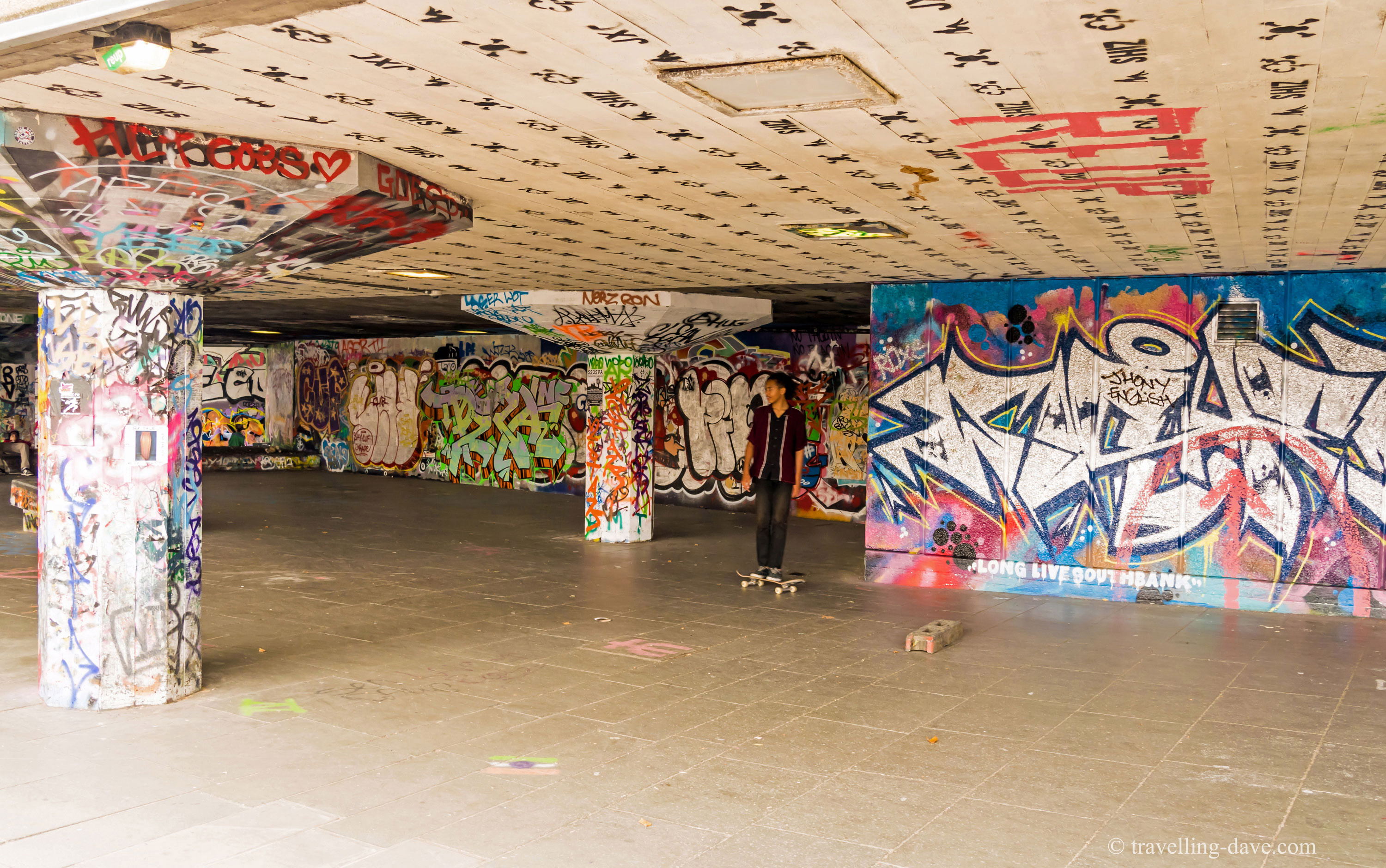 View of London's Southbank Skatepark