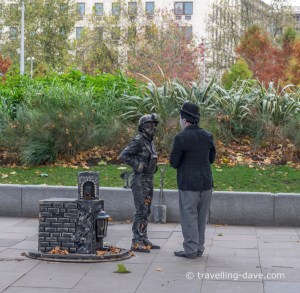 View of two street artists