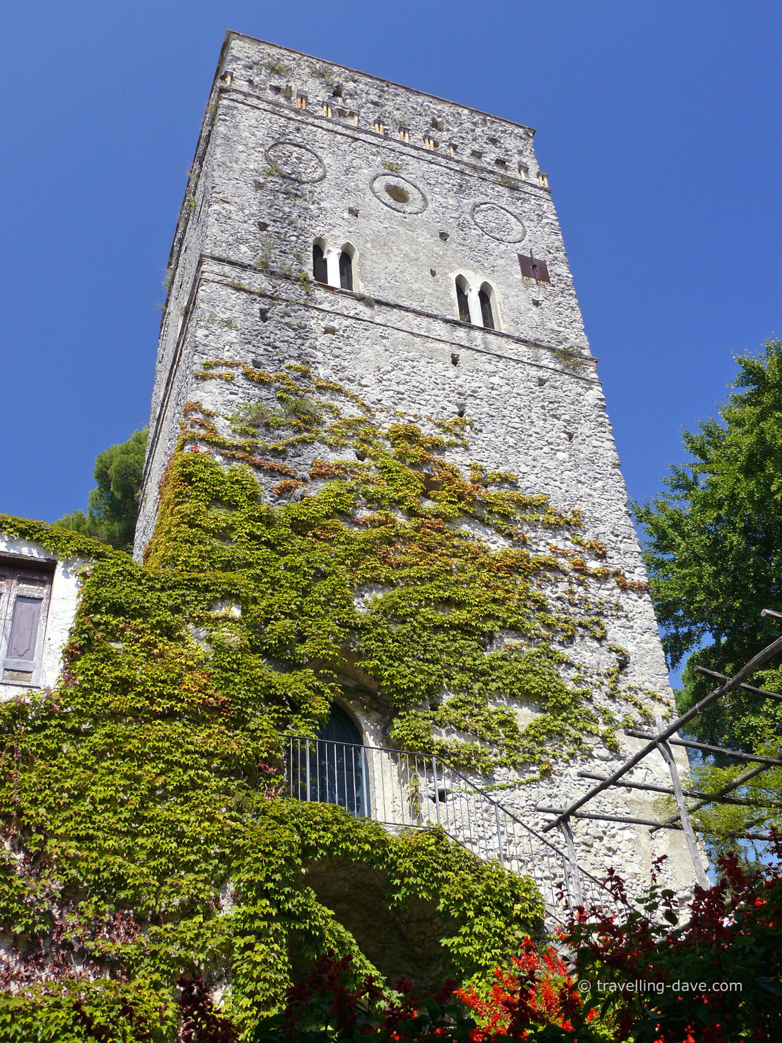 Looking up at Ravello's Villa Rufolo