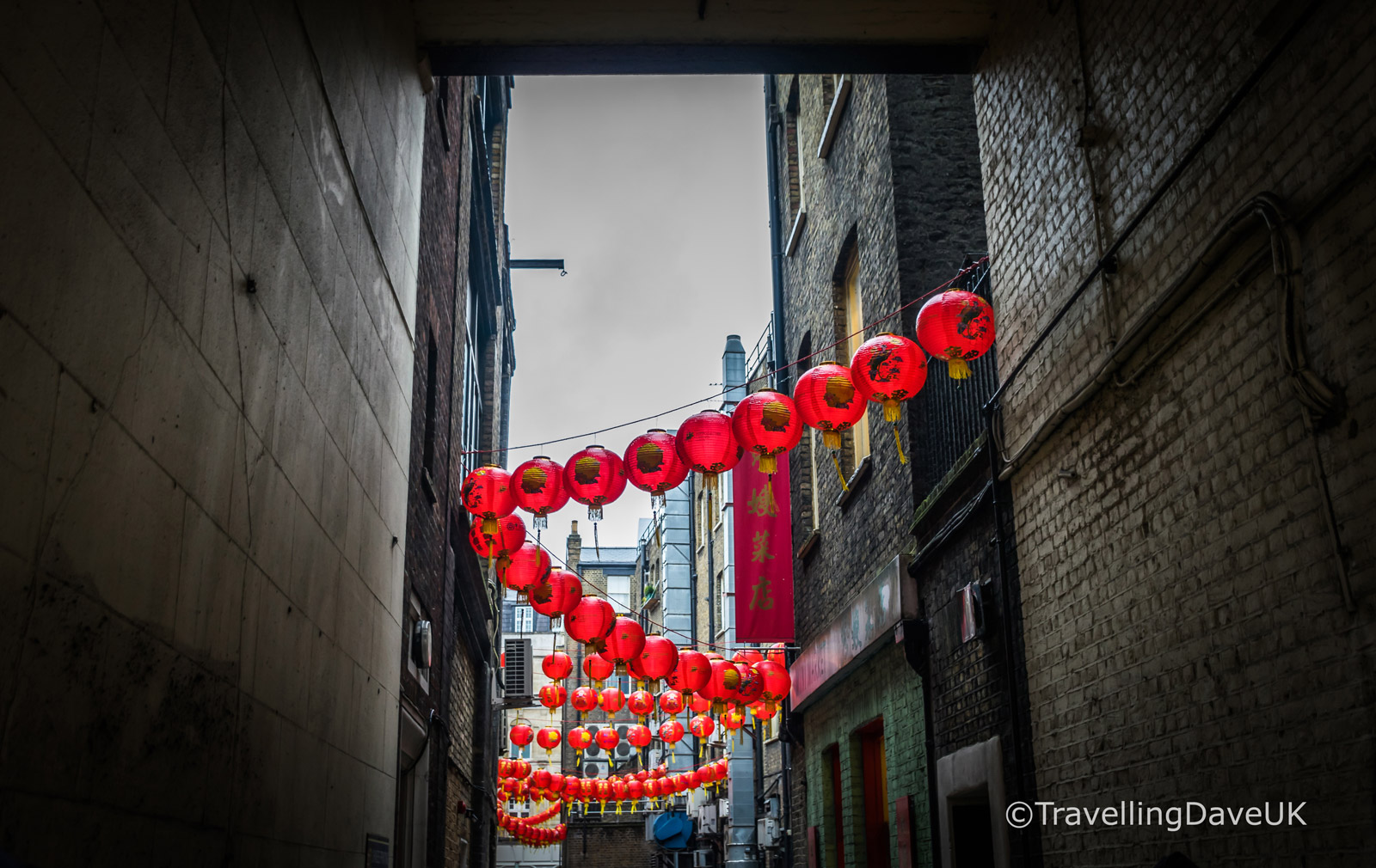 View of an alley in London's Chinatown