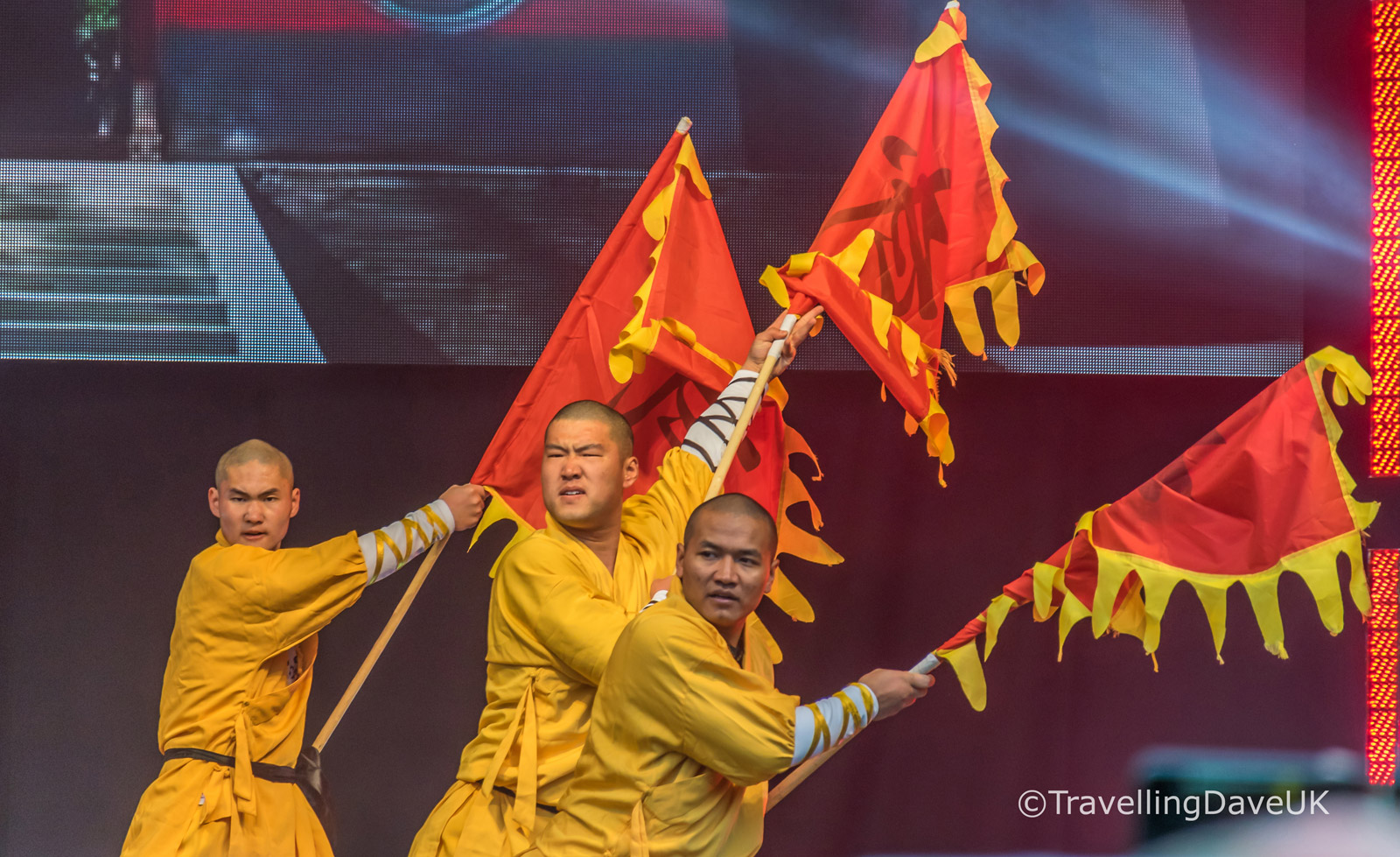 Yellow dressed flag wavers in London