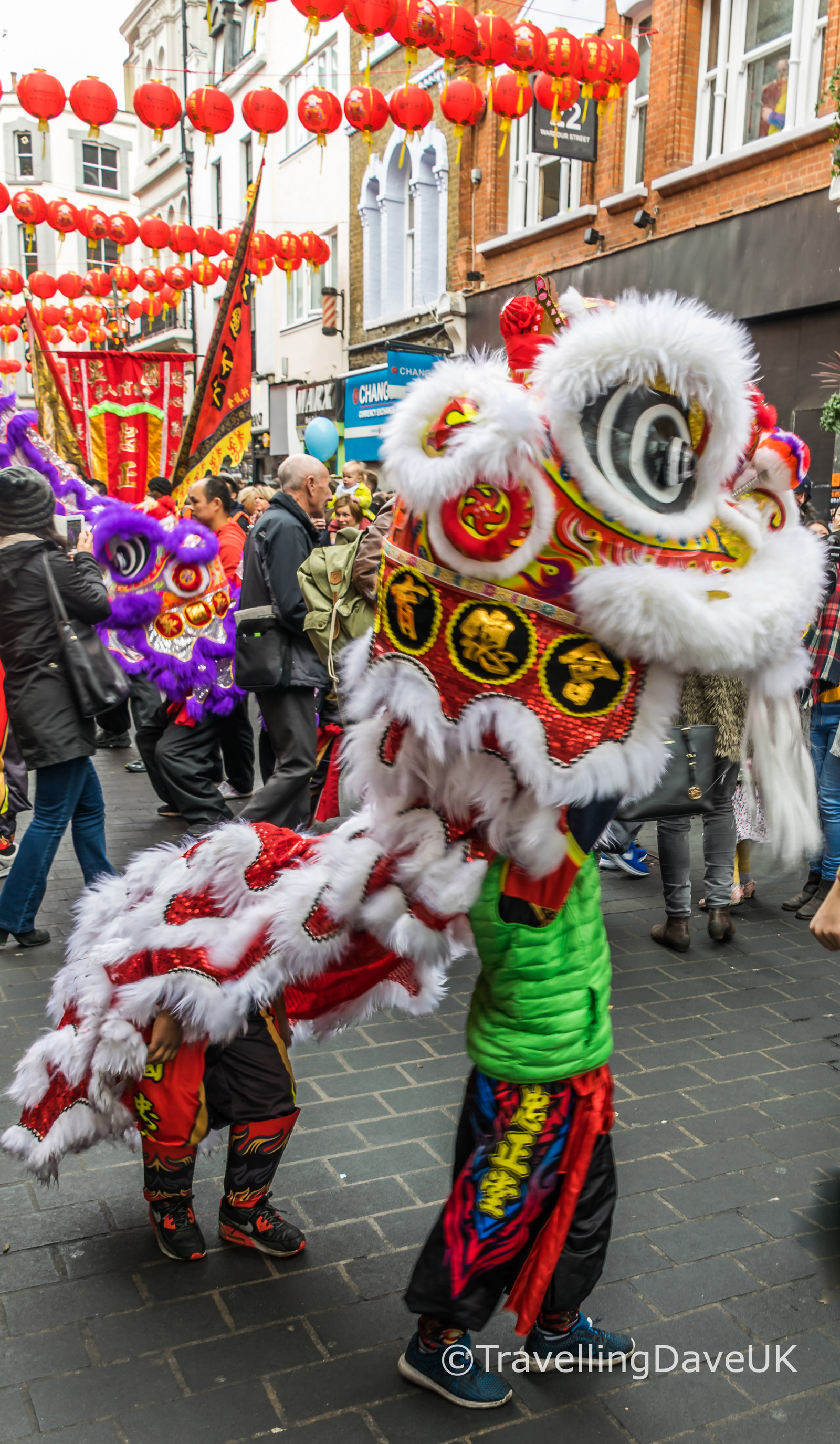 Children performing a Chinese Lion Dance