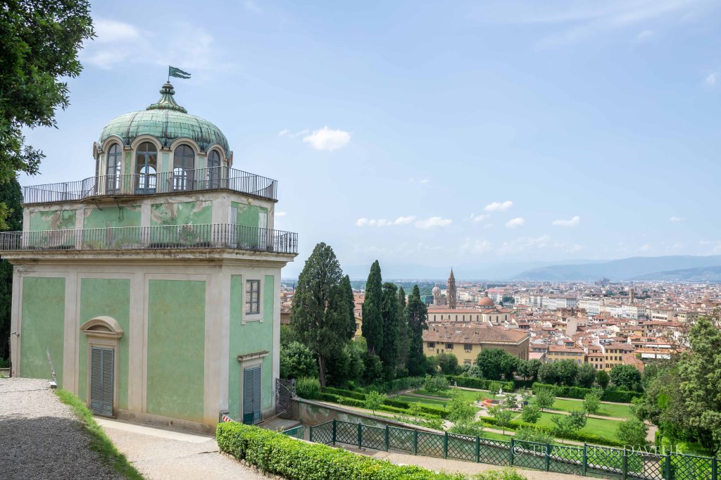View of a beautiful pavilion in the Boboli Gardens in Florence in Italy