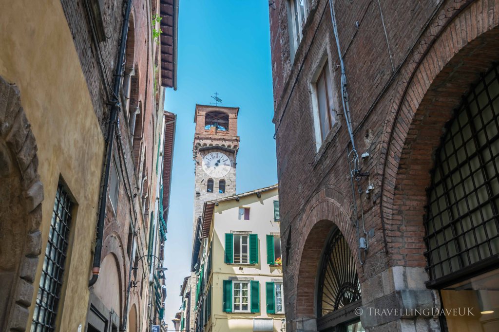 View of Lucca Clock Tower in Italy