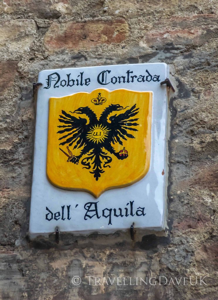 Siena contrada Aquila street sign