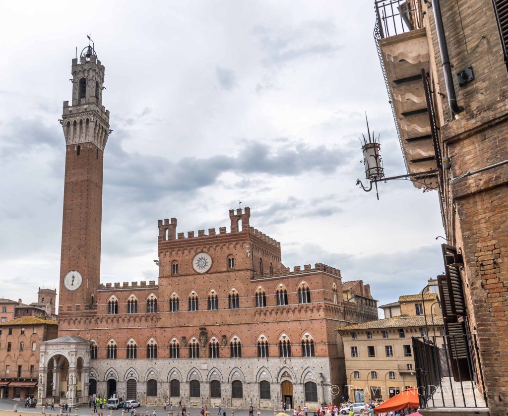 View of Siena Palazzo Pubblico and Torre del Mangia in Italy